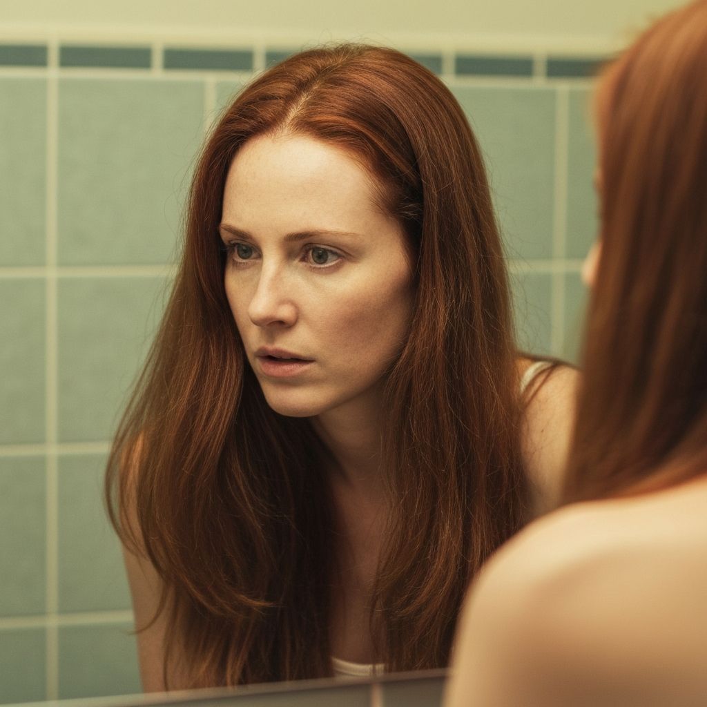 Woman concerned about hair loss